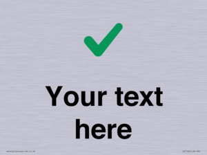 Custom plain background, green tick sign